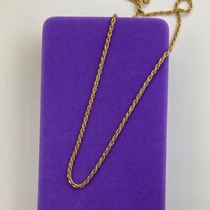 💛 Vintage Gold Plated Rope Chain Necklace